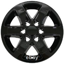 4 BLACK 2007-14 GMC SIERRA YUKON 17 Alloy Wheel Skins Hub Caps Full Rim Covers