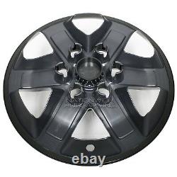 4 BLACK 2007-14 GMC SIERRA YUKON 17 Alloy Wheel Skins Hub Caps Full Rim Covers