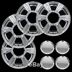 4 CHROME 2014-2016 GMC TERRAIN 17 Wheel Skins Full Rim Covers Center Hub Caps