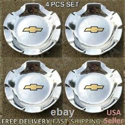 4 Chevy Wheel Center Caps Silverado Tahoe Suburban Avalanche 2007-2013 Polished