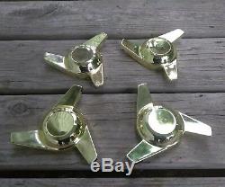 (4) GOLD knock off style spinners ONLY CRAGAR STAR WIRE WHEELS True Spoke Dayton