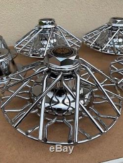 4 Matching NOS Wire Spoked Hubcap Wheel Covers adapters 12