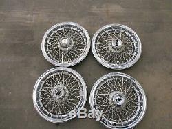 (4) OEM 1986-96 Chevy Caprice Classic Brougham 15 Wire Spoke Hubcap Wheel Cover