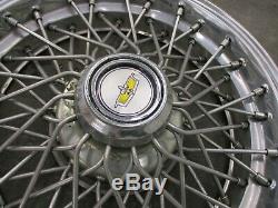 (4) OEM 1986-96 Chevy Caprice Classic Brougham 15 Wire Spoke Hubcap Wheel Cover