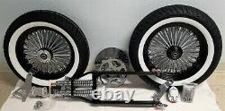 4 Under Black Springer Forks, GMA Brakes, Front End Kit, 150 Tires King-Spoke Rims