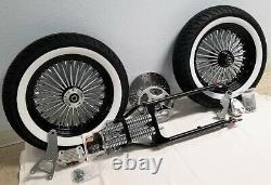 4 Under Black Springer Forks, GMA Brakes, Front End Kit, 150 Tires King-Spoke Rims