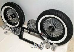 4 Under Black Springer Forks, GMA Brakes, Front End Kit, 150 Tires King-Spoke Rims