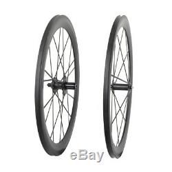 50/55mm Full Carbon Spokes Wheel Tubular Road Bike 700C Basalt Rim 3k matt DT350