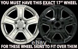 5 fits Wrangler Sport S 2018-2021 Black 17 Wheel Skins Hub Caps Full Rim Covers