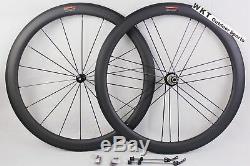 700C 56mm Tri Spoke Carbon Wheelset Track Bike Clincher Fixed Gear Wheels(F&R)