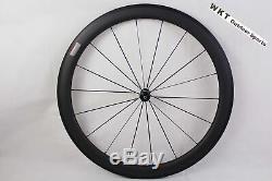 700C 56mm Tri Spoke Carbon Wheelset Track Bike Clincher Fixed Gear Wheels(F&R)