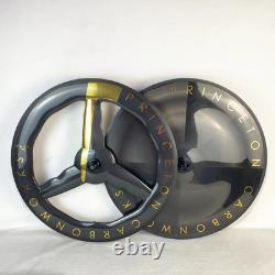 700C Carbon Front 3 Spokes Rear Disc Wheelset for Fixed Gear TT/Road Bicycle