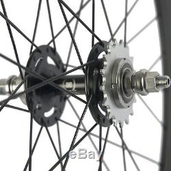 700C Carbon Wheelset Front 70 Tri Spoke Rear 88mm Track Wheel Clincher Fixe gear