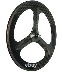 700C Front 70mm Tri Spoke Wheel Rear 88mm Track Wheel Fixed Gear Carbon Wheelset