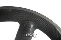 700C Front Tri Spoke Rear Disc Wheel Road/Track/Triathlon Bike Carbon Wheelset