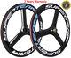 700c Tri Spoke Front+rear Carbon Wheels 65mm Depth Road Bike Tri Spoke Wheelset