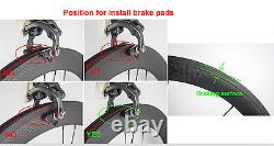 700C Tri Spoke Front+Rear Carbon Wheels 65mm Depth Road Bike Tri Spoke Wheelset