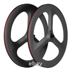 700C Tri Spokes Carbon Wheel 70mm depth Disc Brake Carbon Wheels Thru Axle