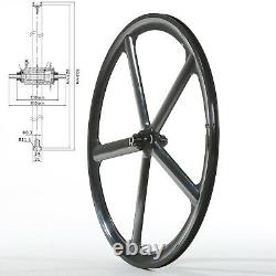 700c Fixed Gear 5-Spoke Mag Wheels Rims Set of Front & Rear Fixie Bike Clincher