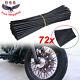 72 Motorcycle Dirt Bike Spoke Skins Covers Wraps Wheel Rim Guard Protector Black