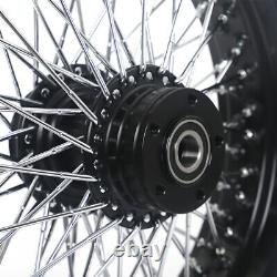 72 Spokes 16 Front Rear Wheel Complete Set for Dyna Softail Sportster Touring