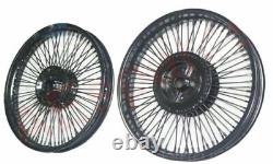 80 Spoke Front & Rear Disc Brake Wheel Rim Black Fits Royal Enfield Classic