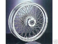 80 Spoke Ss Chrome Rim & Hub 18x3.5 Front & Rear Wheel Set 99