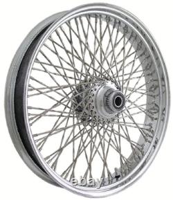 80 Spoke Ss Chrome Rim & Hub 18x3.5 Front & Rear Wheel Set 99