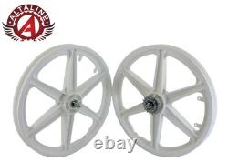 ALTALINE 20 GT Style BMX Mag Wheel White 6-Spoke Front or Freewheel 3/8 Axle