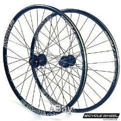 Alex XCR100d 26 Wheel set Formula 6-Bolt Disc QR Hubs Black Spokes 8,9,10 spd