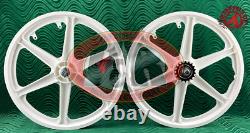 Altaline 20 Bicycle Gt Style Mag Wheels 6 Spoke White For Bmx Bicycles