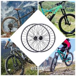 Aluminum Alloy Rim Quick Release Front Rear Black Flat Spokes MTB Wheelset 29