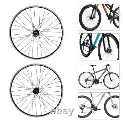 Aluminum Alloy Rim Quick Release Front Rear Black Flat Spokes MTB Wheelset 29