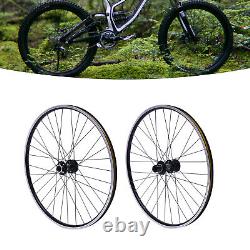 Aluminum Alloy Rim Quick Release Front Rear Black Flat Spokes MTB Wheelset 29