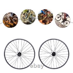 Aluminum Alloy Rim Quick Release Front Rear Black Flat Spokes MTB Wheelset 29