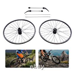Aluminum Alloy Rim Quick Release Front Rear Black Flat Spokes MTB Wheelset 29