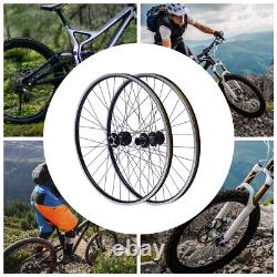 Aluminum Alloy Rim Quick Release Front Rear Black Flat Spokes MTB Wheelset 29