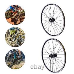 Aluminum Alloy Rim Quick Release Front Rear Black Flat Spokes MTB Wheelset 29