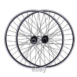 Aluminum Alloy Rim Quick Release Front Rear Black Flat Spokes MTB Wheelset 29