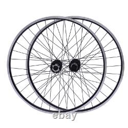 Aluminum Alloy Rim Quick Release Front Rear Black Flat Spokes MTB Wheelset 29