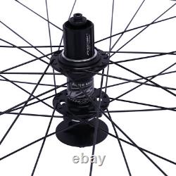 Aluminum Alloy Rim Quick Release Front Rear Black Flat Spokes MTB Wheelset 29
