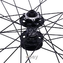 Aluminum Alloy Rim Quick Release Front Rear Black Flat Spokes MTB Wheelset 29
