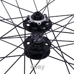 Aluminum Alloy Rim Quick Release Front Rear Black Flat Spokes MTB Wheelset 29