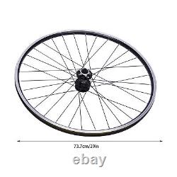 Aluminum Alloy Rim Quick Release Front Rear Black Flat Spokes MTB Wheelset 29 in