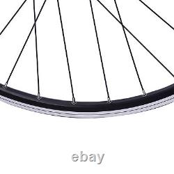 Aluminum Alloy Rim Quick Release Front Rear Black Flat Spokes MTB Wheelset 29 in