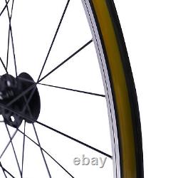 Aluminum Alloy Rim Quick Release Front Rear Black Flat Spokes MTB Wheelset 29 in