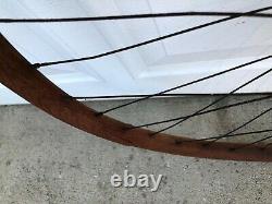 Antique 1890's Pneumatic Safety Bicycle Front / Rear 36 Spoke 28 Wood Wheel Set