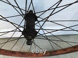 Antique 1890's Pneumatic Safety Bicycle Front / Rear 36 Spoke 28 Wood Wheel Set