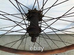 Antique 1890's Pneumatic Safety Bicycle Front / Rear 36 Spoke 28 Wood Wheel Set