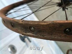 Antique 1890's Pneumatic Safety Bicycle Front / Rear 36 Spoke 28 Wood Wheel Set